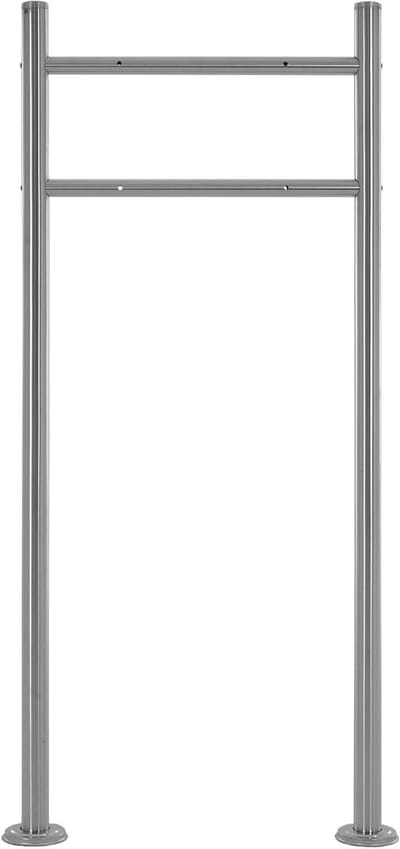 Brievenbus Standaard - Brievenbuspaal Houder - Post Ontvangen - Roestvrij Staal - 120 cm Hoog - Zilver Metallic