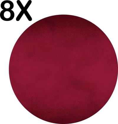 Luxe Ronde Placemat - Rode Vegen Achtergrond - Set van 8 Placemats - 50x50 cm - 2 mm dik Vinyl - Anti Slip - Afneembaar
