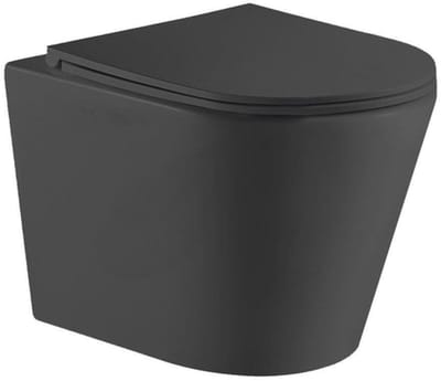 FugaFlow Eccelente Pietra Wandclosetset - 36.3x51.7cm - diepspoel - rimless - slim zitting - mat zwart