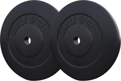 Gorilla Sports Halterschijven Set 20 kg - Kunststof - 30 mm - Gewichten - 2 x 10 kg