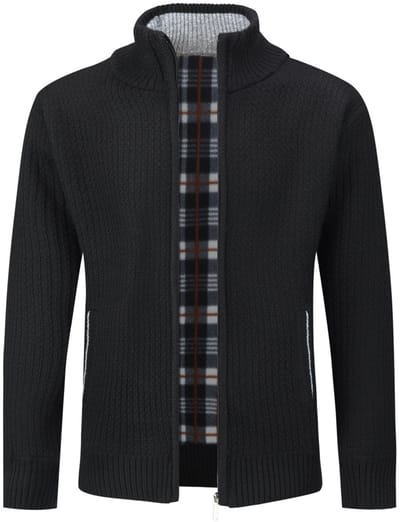 ALLTHEMEN Men's Staande Kraag Trui - Gebreide Cardigan - S