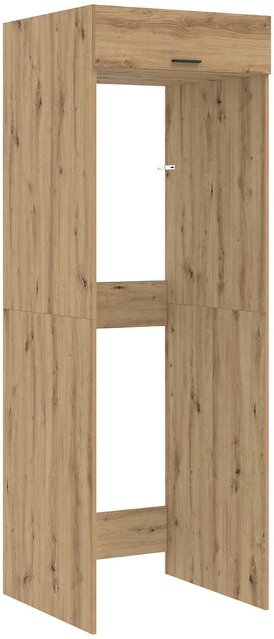 vidaXL - Wasmachinekast - Artisan - Eiken - 67,5 - x - 68 - x - 200 - cm - Bewerkt - hout