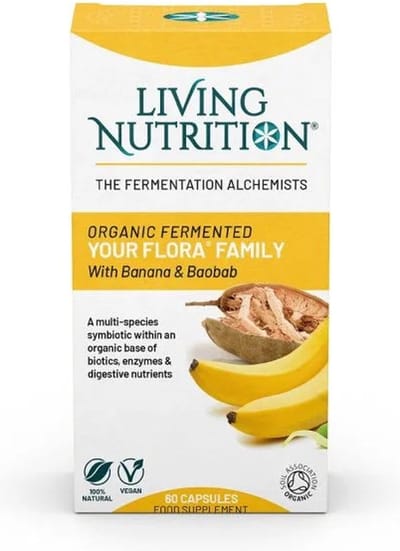 Living Nutrition Family Gefermenteerde Baobab Banaan Your Flora BIO 60 Capsules