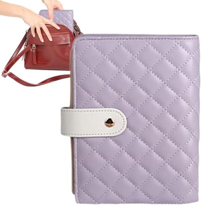 Reissieradendoos Notitieboek - Sieraden Organizer - Sieraden Opbergen - Afneembare Binnenpagina's - 3D x 16W x 3H cm - Lila