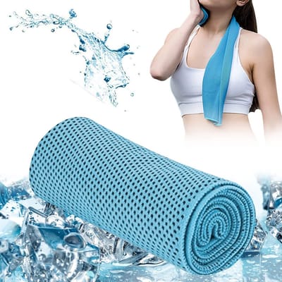 Dailygoods - Verkoelende Handdoek - Fitness handdoek - Ademend en licht - Blauw - Koel en comfortabel - Geschikt voor yoga en reizen