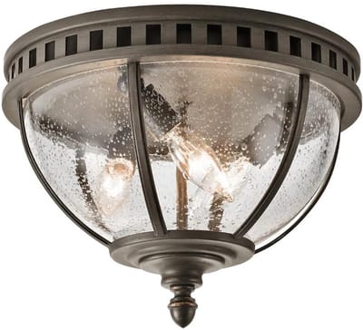 Kichler LED Plafond Buitenlamp Halleron | 3X E14 Max 40W | IP44 | Dimbaar | Londonderry