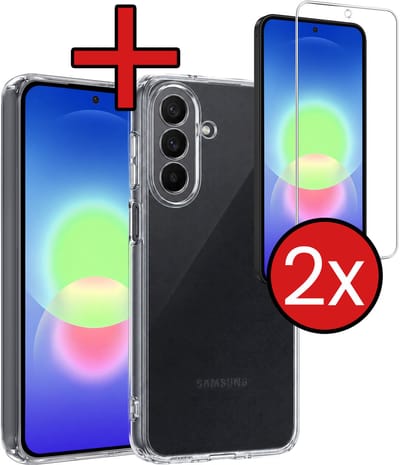 Hoesje - Met 2x Screenprotector - Geschikt voor Samsung Galaxy A27 - Sterk & Shockproof - Telefoon Hoes - Back Cover - Siliconen Case - Telefoonhoes - Transparant
