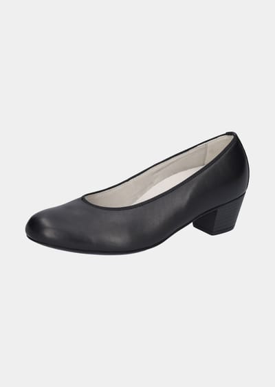 Eenvoudige pumps van nappaleer - zwart - Gr. 37 van Goldner Fashion