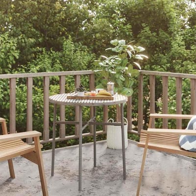 Ronde bijzettafel - Tuinmeubel - Buiten genieten - Weerbestendig materiaal - 45 cm - Grijs