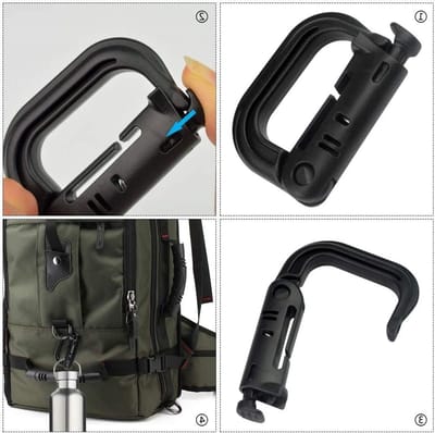 Set van 12 D-vormige Carabiners, Molle Accessoires voor Outdoor, Camping en Beveiliging