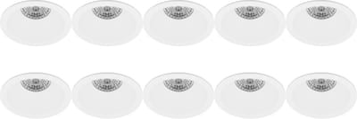 Spot Armatuur 10 Pack - Proma Pollon Pro - GU10 Inbouwspot - Rond - Wit - Aluminium - Verdiept - Ø82mm