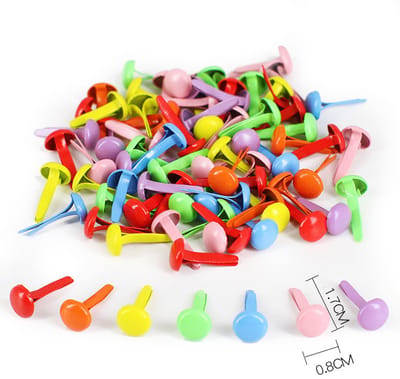 200 stuks mini ronde gekleurde punaises voor scrapbookpapier, briefklemmen, doe-het-zelf-knutselwerkjes
