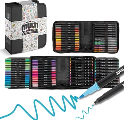 Stiften Set voor Volwassenen 84 stuks - Opbergwallet - Twinmarkers - Alcohol markers - Brushpennen - Fineliners - Gelpennen - Makkelijk opbergen - Joya Creative