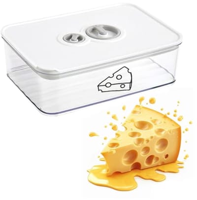 Dailygoods- Kaasdoos 1250 ml - Luchtdichte Bewaardoos - Platte Vershouddoos - Stapelbaar - BPA-vrij - Gemakkelijk te Reinigen - Voedselcontainer