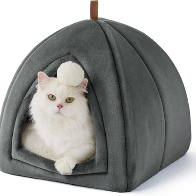 Famanu – Opvouwbare Kattenmand met Wasbare Kussens – Donkergrijs Kattenhol voor Kittens en Kleine tot Middelgrote Huisdieren
