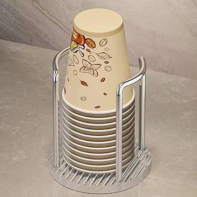 1 STUKS woonkamer luxe wegwerpbeker dispenser opbergrek, waterbekerhouder met lange stok beker display rek thuis opslag gray