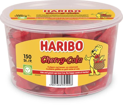 Haribo Cherry Cola - snoep in kers en colasmaak - 150 stuks silo