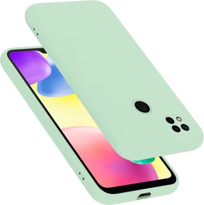 Cadorabo Hoesje geschikt voor Xiaomi RedMi 9C / RedMi 10A in LIQUID LICHT GROEN - Beschermhoes gemaakt van flexibel TPU silicone Case Cover