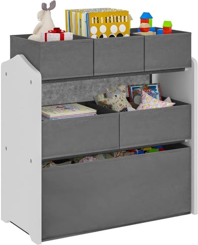 DnA® Speelgoedkast - Opbergkast Kinderen - Opbergkast Speelgoed - Speelgoed Kast - Speelgoedrek - Grijs - 7cm x 30cm x 60cm