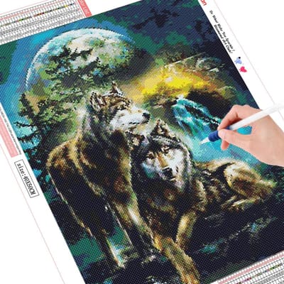 Diamant borduurwerk wolven diamant schilderij volledige ronde aankomst dieren diamant mozaïek foto's 20X30 gray