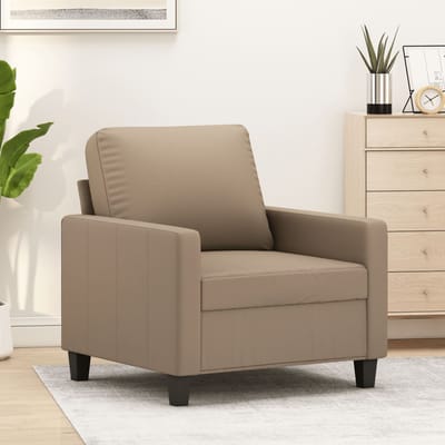 vidaXL - Fauteuil - 60 - cm - kunstleer - cappuccinokleurig
