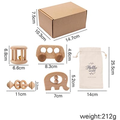 Houten Montessori Speelgoed Set 0-12 Maanden Baby Educatief Speelgoed Houten Rammelaar 0-12 Maanden Baby Educatief Speelgoed Nieuwe Baby Comfort Cadeau white