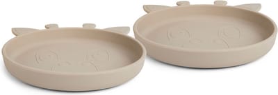 Nuuroo - Siliconen kinderbord Akila giraf anti slip  2 stuks - cobblestone