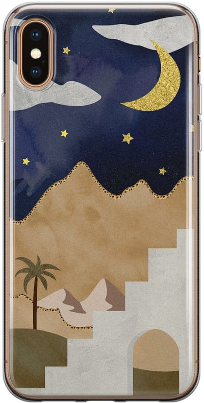 Leuke Telefoonhoesjes - Hoesje geschikt voor iPhone Xs Max - Woestijn - Soft case - TPU - Natuur - Multi