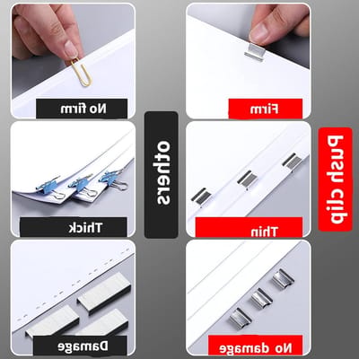 Mini Nietmachine Set - Bureau Nietmachine Push Nietmachine - Documenten Binden - Vernietigt Papier Niet - 115x25mm - Zwart