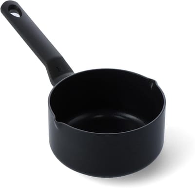 Steelpan Aluminium - Kookpan Kleine - Dagelijks Koken - Antiaanbaklaag - 16 cm - Zwart