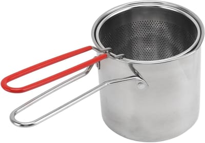 Frituurpan - Friteuse Tempura - Thuis Frituren - Met Mand en Zeef - 26 x 15 x 13 cm - Zilver