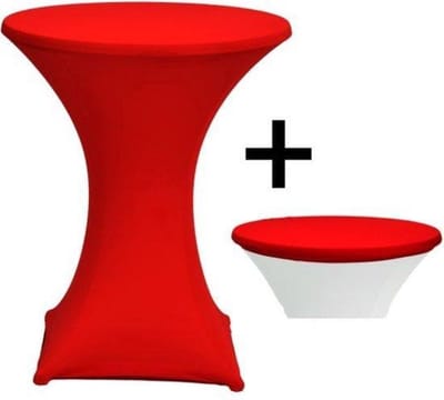 Cover Up Statafelrok Stretch - Ø80-85cm - Incl. Topcover - Rood
