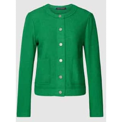 Blazer van een mix van viscose en wol in effen design