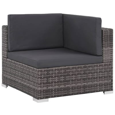 vidaXL - 6-delige - Loungeset - met - kussens - poly - rattan - grijs