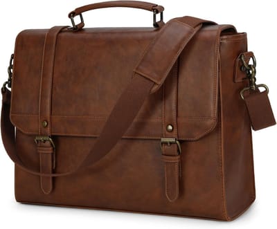 Waterdichte Laptoptas Heren 15.6 Inch Schoudertas Vintage Aktetas