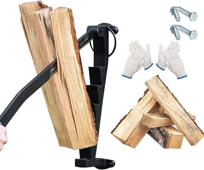 Handmatige Houtklover - Splijtgereedschap - Open Haard Hout - Veiligheids Slot - 60x14x8 cm - Zwart