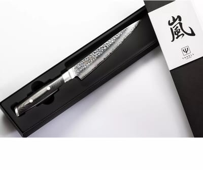 Yaxell Tsuchimon Vleesmes 18 cm – VG10 Staal – Gehamerd Lemmet – Micarta Heft