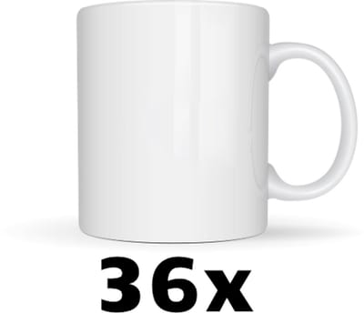 36x Witte Sublimatiemokken - Leuke Cadeau Ideeën - Bedrukbare Sublimatiemok - Geschikt voor Bedrukken - Hoogwaardige Kwaliteit - Leuke Cadeau Ideeën - Vaatwasser- Perfect voor Sublimatie - 325ml