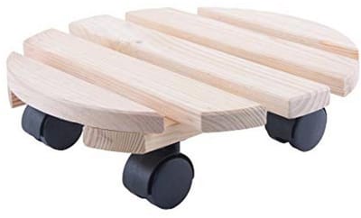 Rolonderzetter voor Planten - 30-200 kg Draagkracht, Houten Plantenroller, Ø 30 cm