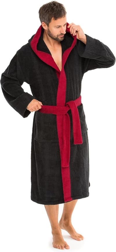 Hooded Badjas van Katoen voor Dames en Heren - Effen of Tweekleurig Saunamantel