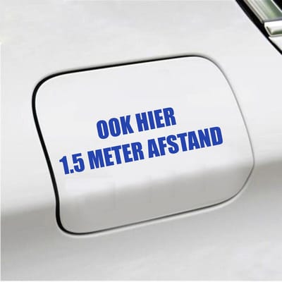 Bumpersticker - Ook Hier 1,5 Meter Afstand - 4,2 X 14,8 - Blauw
