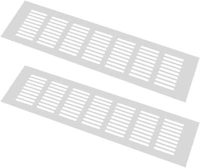 Ventilatierooster Metaal - Ventilatieafdekking Aluminium - Meubelventilatie - Regendicht Ontwerp - 80x700mm - Aluminiumkleur