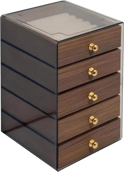 Sieradendoos met niveaus - Juwelendoos organizer - Sieraden opbergen - Transparant acryl deksel - 13 x 13 x 185 cm