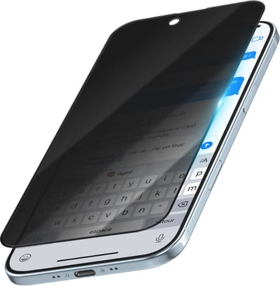 Tactical, Screenprotector geschikt voor iPhone Air - Privacy Tempered Glass 5D, Transparant zwart