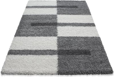 Extra hoogpolig en modern vloerkleed Gala - lichtgrijs - 100x200 cm