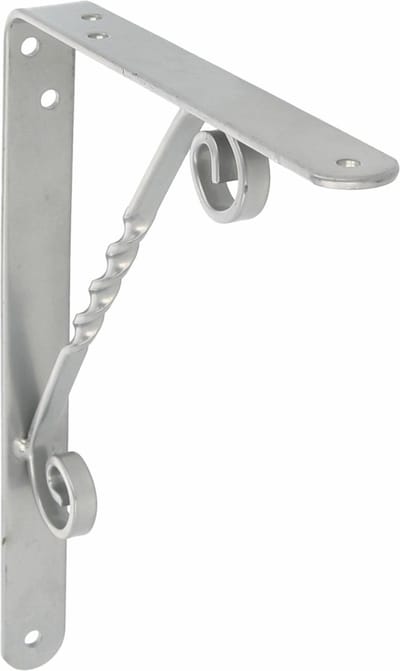 AMIG Plankdrager/steun/beugel Decoratief - metaal - zilvergrijs - H150 x B125 mm - Tot 145 kg - boekenplank steunen