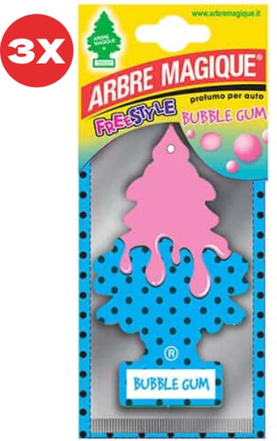3 stuks Zoete Kauwgom Arbre Magique Geurboom luchtverfrisser voor in de auto Bubble Gum – Car Parfum – Geurboompje – Geurbooster – Wonderboom – Geurverfrisser – Nieuwe Auto – Autogeur – Autoparfum – Geurblad