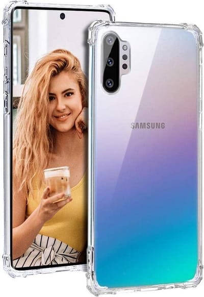 LuxeBass Hoesje geschikt voor Samsung Galaxy Note 10 Plus - Anti Shock - Silicone case - Kunststof - Soft cover - Schokbestendig - Transparant