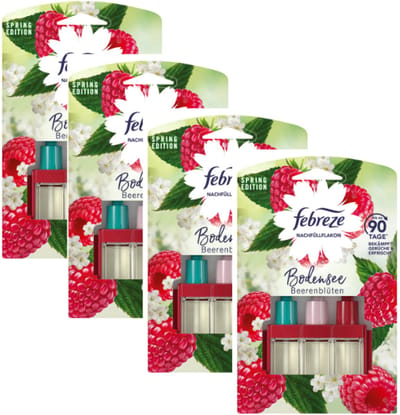 Ambi Pur / Febreze 3Volution - Bodengee Beerenbluten - Elektrische Luchtverfrisser - navulling - voordelverpakking 4x20ml