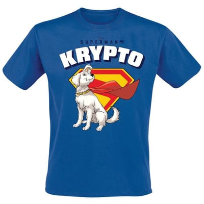 Superman T-shirt - 2025 - Superman Krypto Cape Flowing - S tot 3XL - voor Mannen - blauw